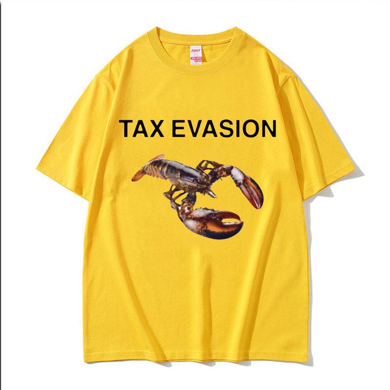 Unikanie Podatków Homar Śmieszny Mem Graficzny T-shirt Męski Damski Odzież Casualowa Modny T-shirt Męski Oversize Bawełniane Koszulki Topy