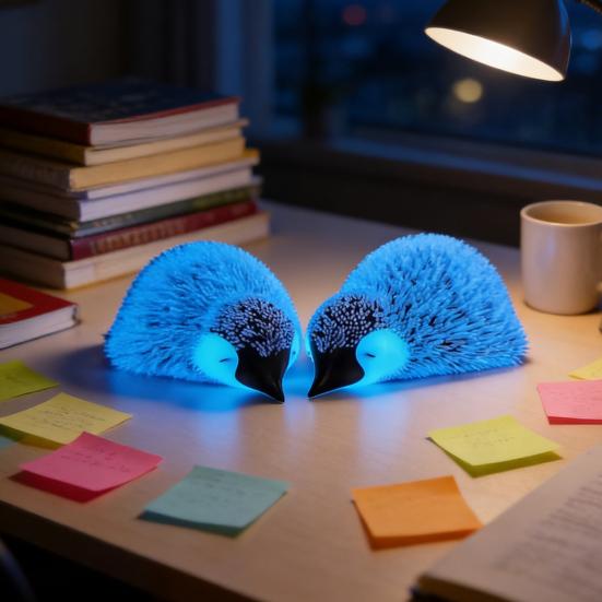 3D Printed Penguin Ornament Glow-in-the-dark Standing Lying Penguin Figurine Glowing Simulated Animal Model Home Office Decoration