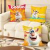 Cute Fourbob-Booba Cushion Cover Soft Short Plush Pillow Cover Smooth Cozy Texture Aesthetic Cushion Case Home Decor