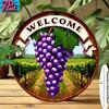 Vineyard Wall Art Metal Welcome Sign Home Bar Cafe Farmhouse Decor