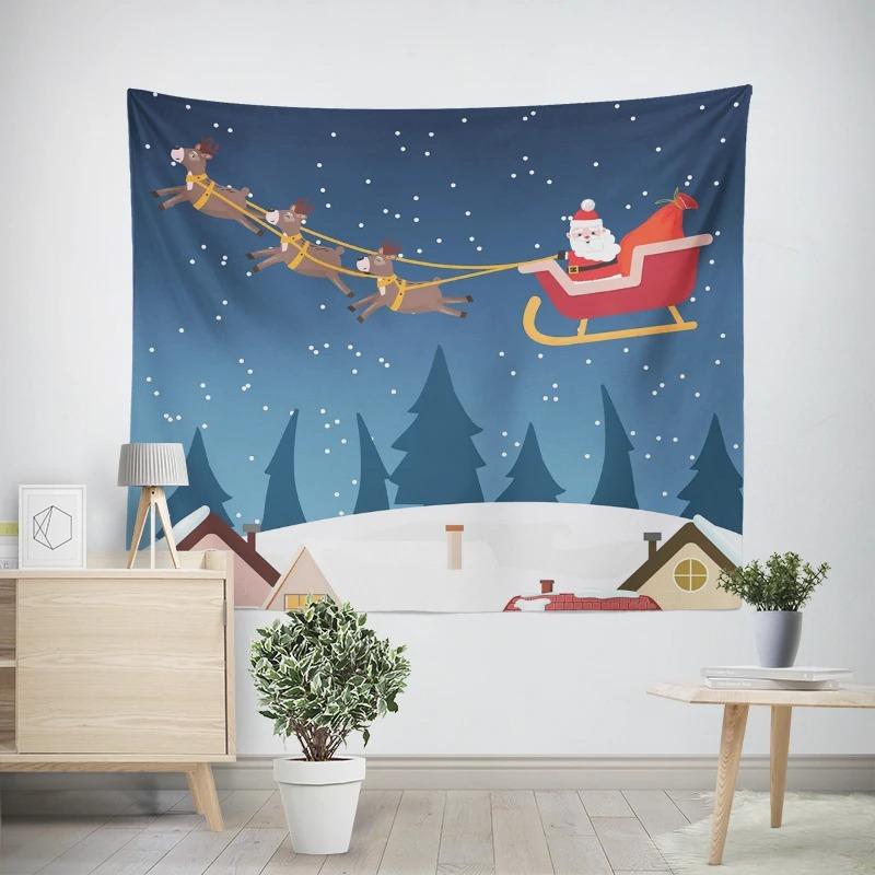 

Новогодняя рождественская тематика Пингвин Снеговик Узор Гостиная Спальня Декоративный Гобелен 100x75cm