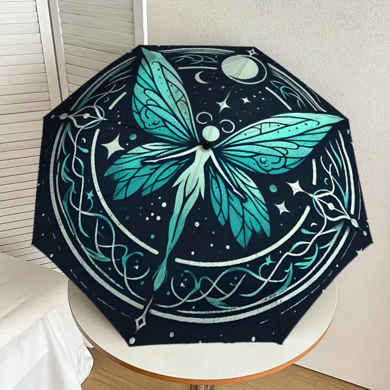1pc Enchanted Celestial Butterfly Mandala Umbrella with Plastic Handle,Suitable for All Seasons Home Travel Outdoor UmbrellaDD998