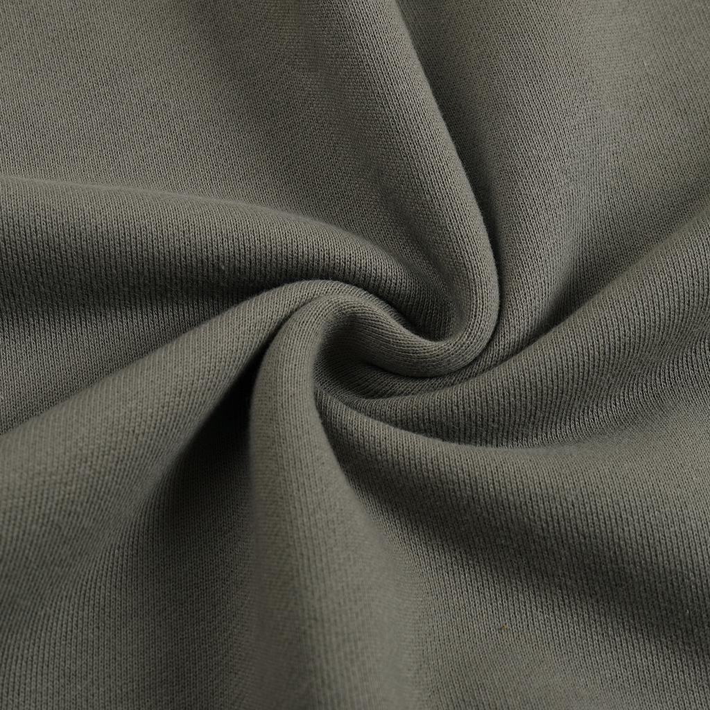 AMI 2025 Höst/Vinter Ny Kollektion Broderad Liten Kärlek i Samma Tygfärg Högkvalitativ Bomull Huvtröja med Rund Hals för Par