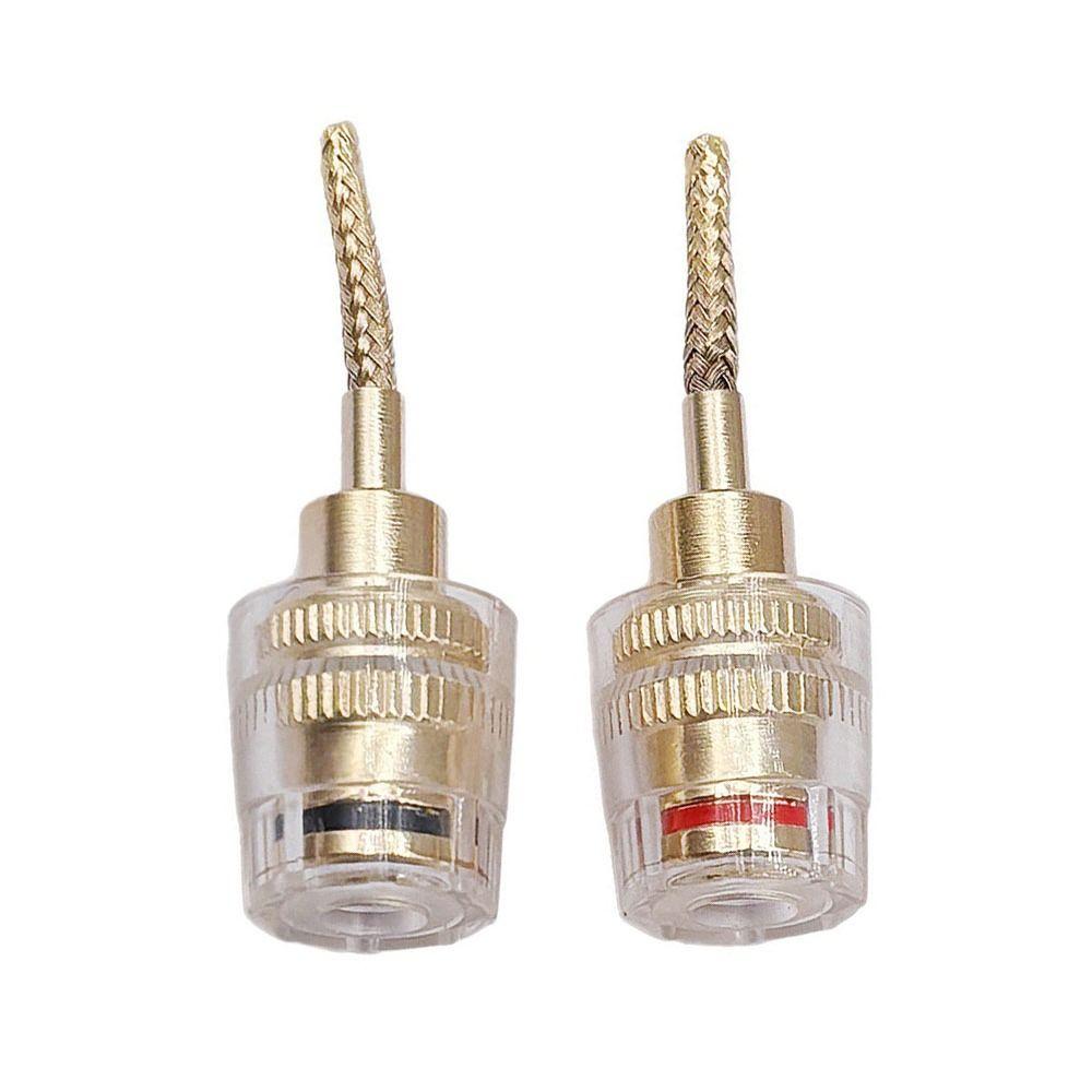 1Pair Copper 4mm Banana Female To 2mm Pin Connector Speaker Cable Connector  for Speaker Terminals