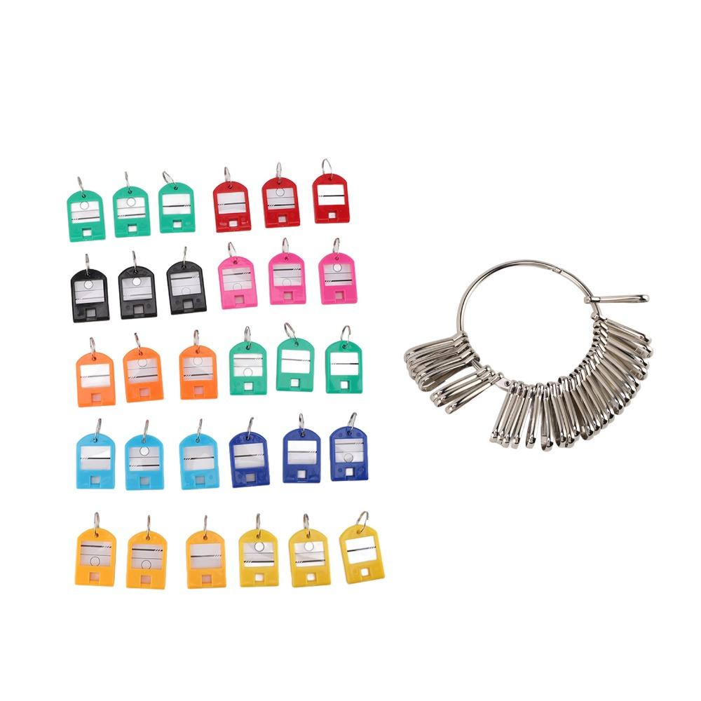 30pcs Plastic Material Keychain Iron Split Ring Key Labels Multi Keys Holder Key Identifiers  Houses