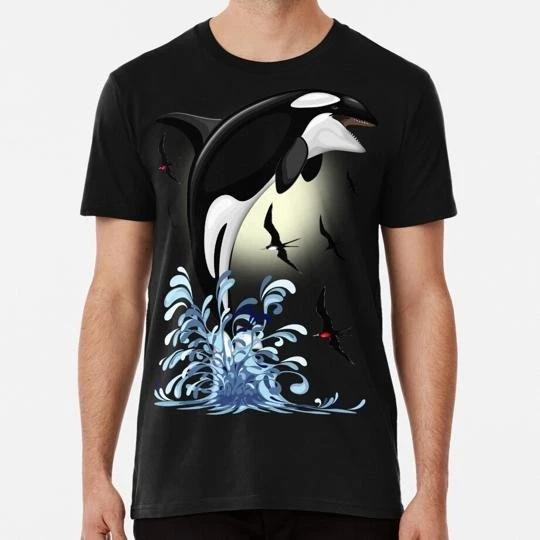 Orca Killer Whale Jumping Out The Ocean Size S to 5XL Made in the USA T-Shirt S