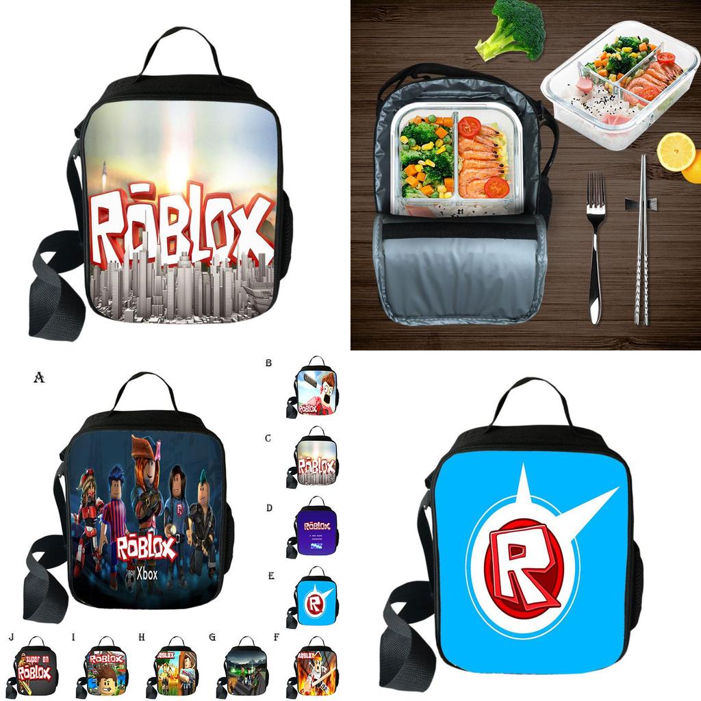 Spacious Roblox Insulated Lunch Bag For Kids With Adjustable Shoulder Strap