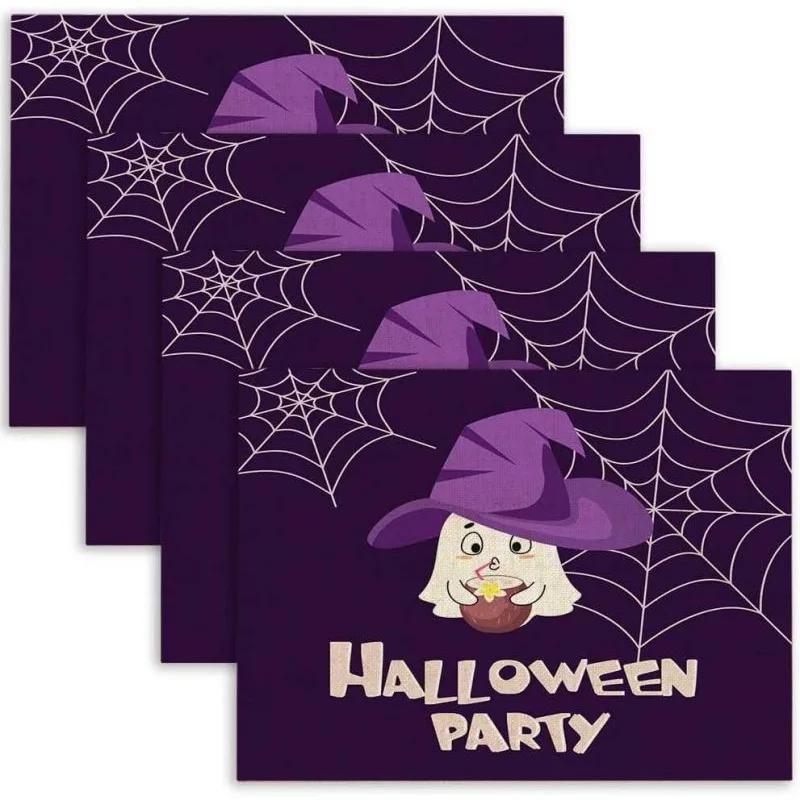 1PC Happy Thanksgiving with Falling Leaves Placemats Autumn Holiday Decoration for Dining Table