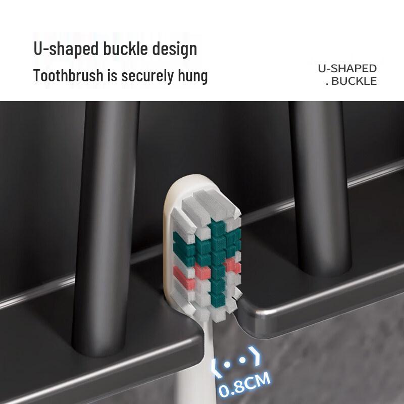 LIEI Suction Cup Wall-Mounted Toothbrush Holder with Mouthwash Cup