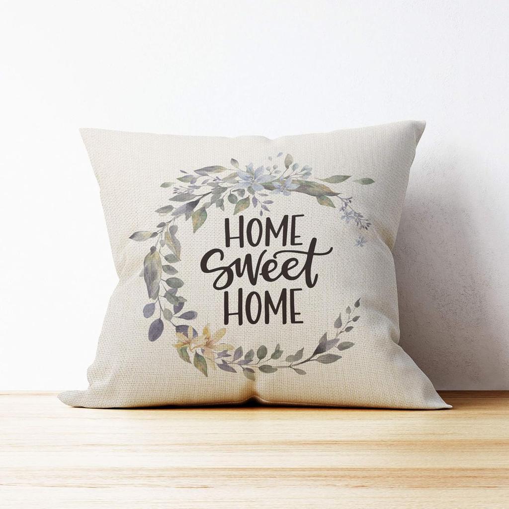 Mancheng-zi Home Sweet Home Pillow Covers 18x18,Farmhouse Throw Pillows,Farmhouse Pillows for Couch,Home Sweet Home Decor,Housewarming Gifts for