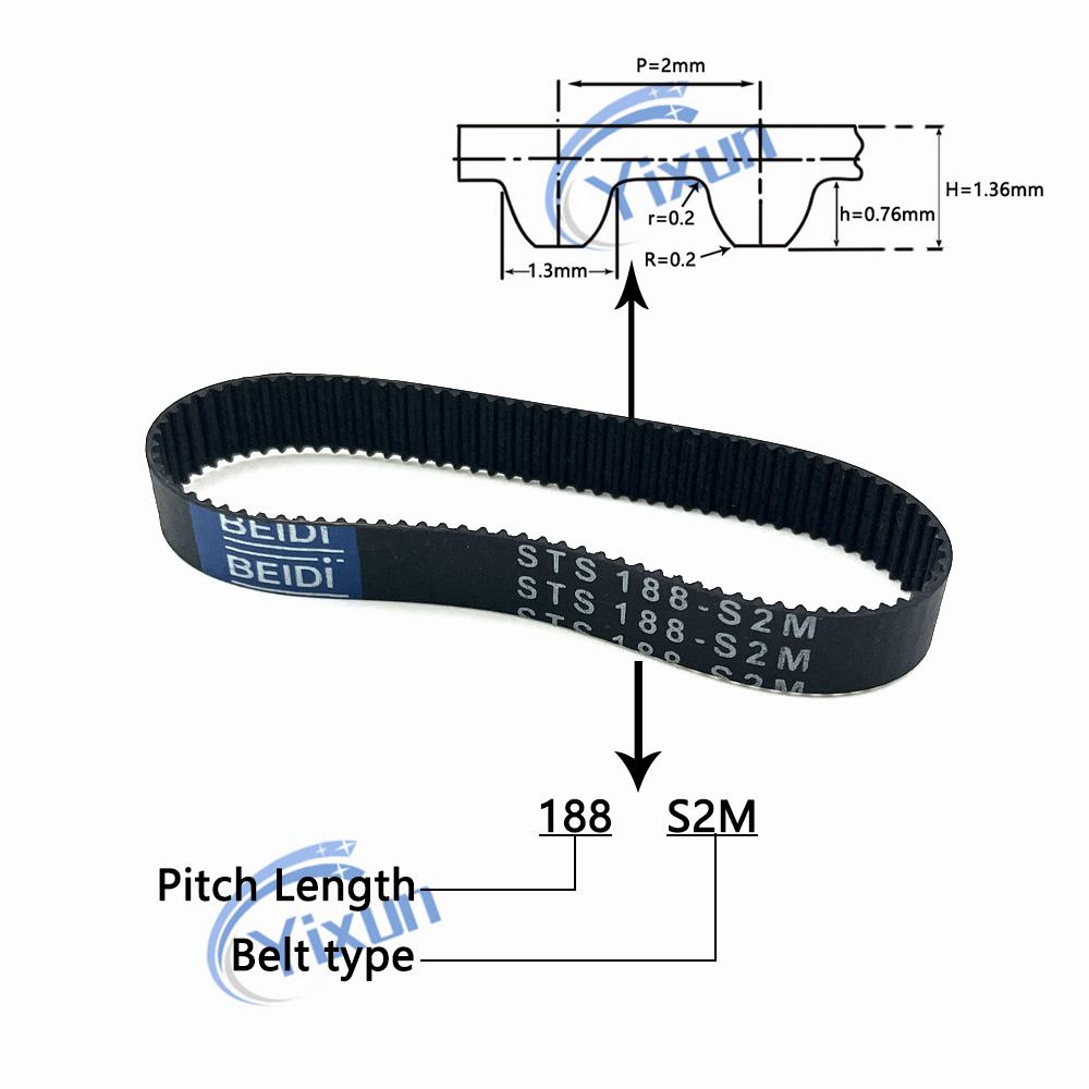 S2M Kauçuk Senkron Zamanlama Kayışı Uzunluk 148 150 152 154 156 158 160 162 164 166 168 170mm Genişlik 4/6/9/10/15mm Tahrik Dişli Kayış