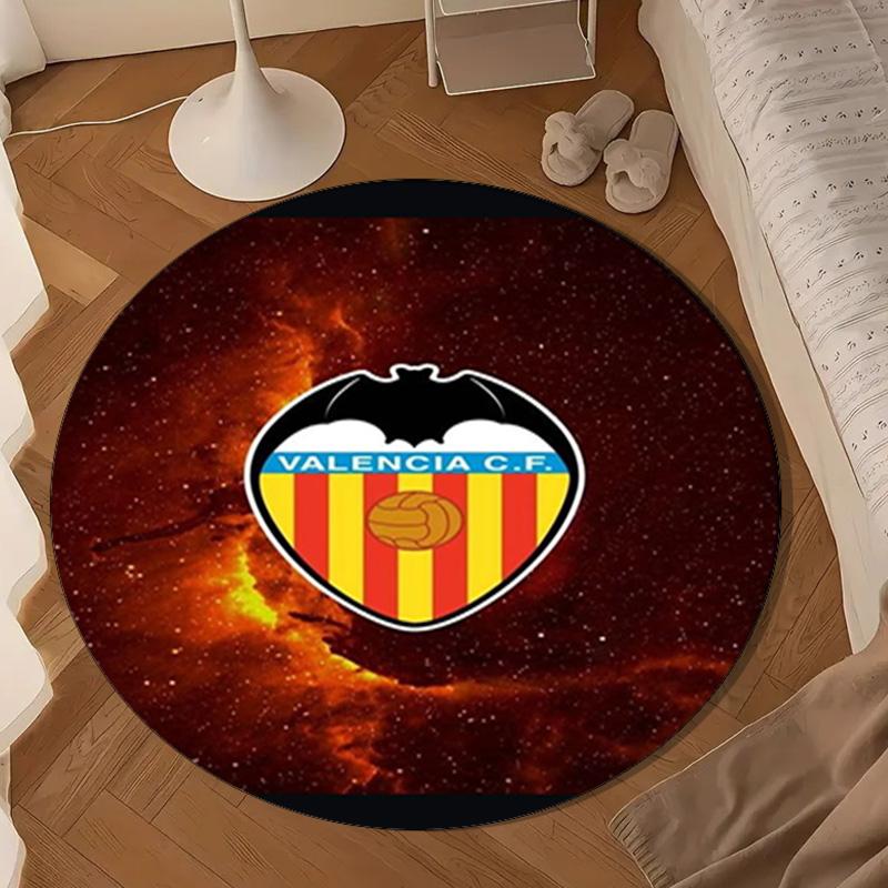 Valencia Cf Crest Design Round Mat, Anti-slip Circle Carpet Chair Rug For livingroom,Bedroom, Doormat Home Decor Gift Christmas Gifts