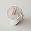 Korean Baby Cart Stroller Fans Portable Outdoor Fan Clip Cute Bear Bunny Rechargeable Handheld Electric Fan for Home 3 Speeds