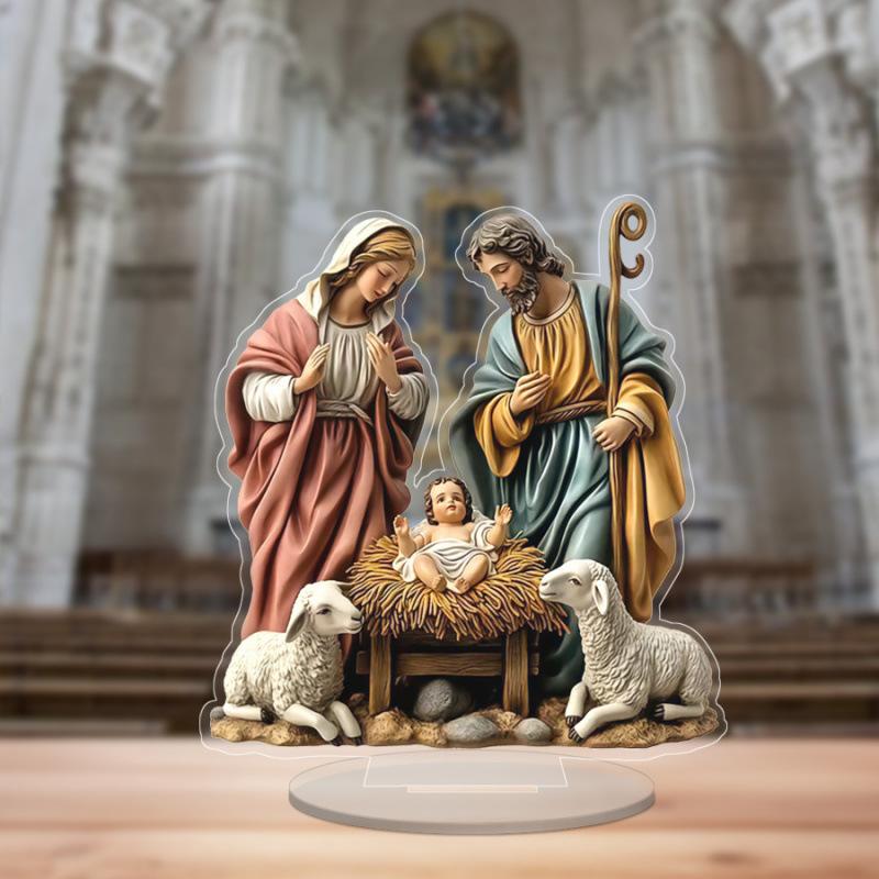 

Nativity Scene Acrylic Hanging Ornament, Lamb, Holiday Home Decor, Craft Art Festive Decoration Gift, Home Tabletop Decorations, Nurseries, Home Des 20*18cm
