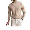 Men's Loose Plus Size High Neck Knit Sweater - Solid Color, Long Sleeve, Spring/Autumn/Winter