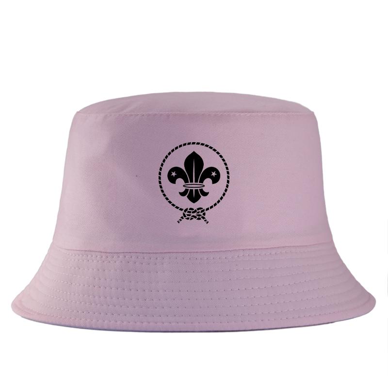 Vintage Fleur De Lis Graphic Bucket Hat World Scout Emblem Print Cotton FisherUnisex Cap Unisex Casual Summer Outdoor Sport Hat