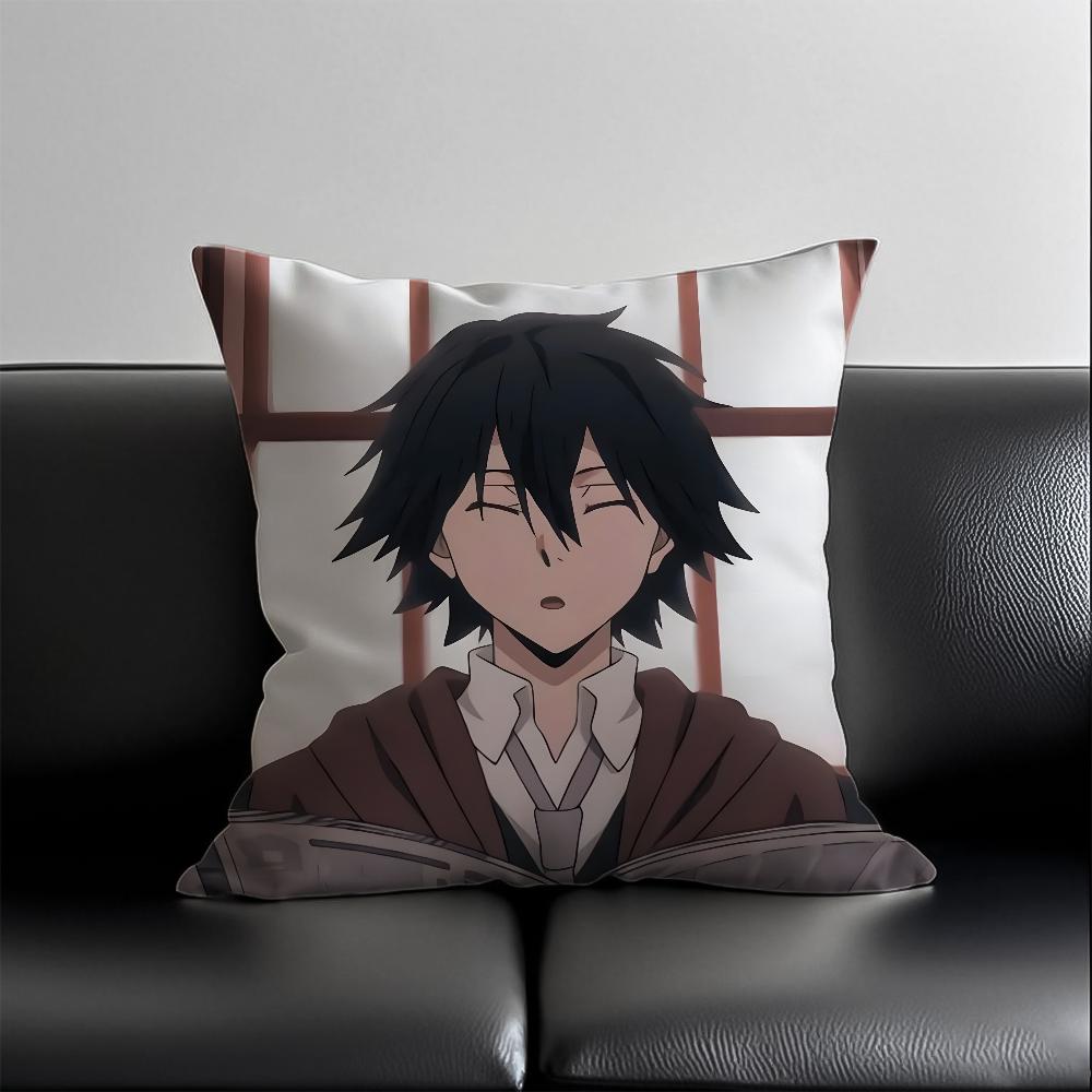 B-Bungo Stray Dogs Pillow Case Anti-Dustmite Pillowcase Invisible Zipper Silky Short Plush Sofa Cushion Cover