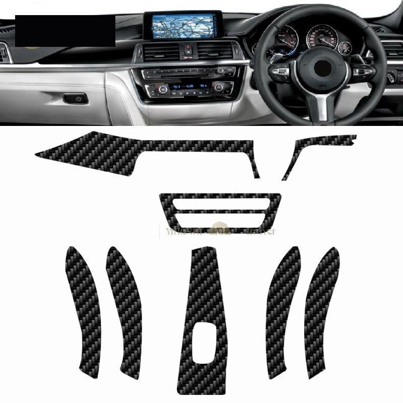 For BMW F30 F31 F34 GT 2013-2018 Car Interior Carbon Fibre Film 5D PET Center Console Anti Scratch Resist Film Accessories Refit