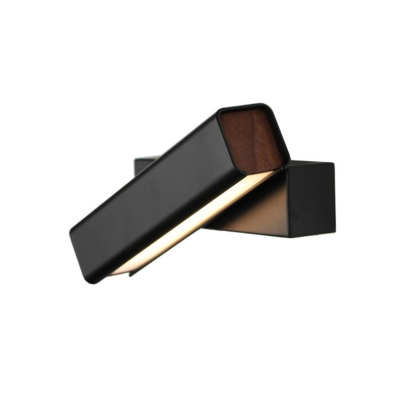Indoor LED Rotate Wall Lights with Switch Fashion 7W White Black Wall Lamp FixtureS Corridor AIsle Beside Lighting Art Sconce