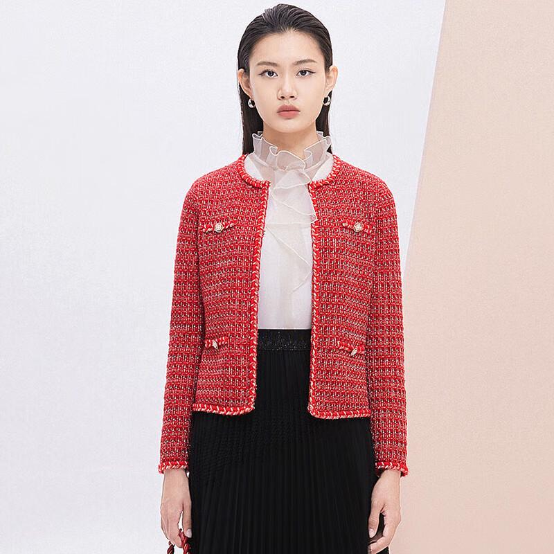 

JESSIE JMFGM216 Women s French Chic Tweed Knitted Cardigan S