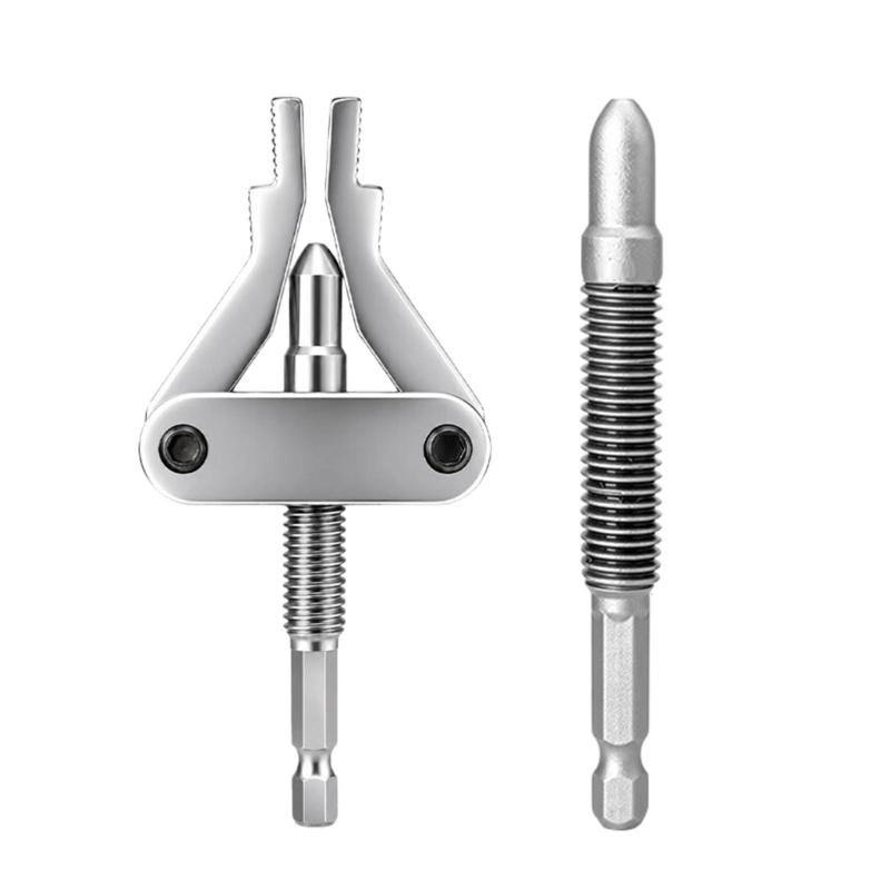 Drill-Driven Plumbing Extractors Tool with Internal Gripping Jawing for Broken Threaded Pipe and Fitting Maintenance