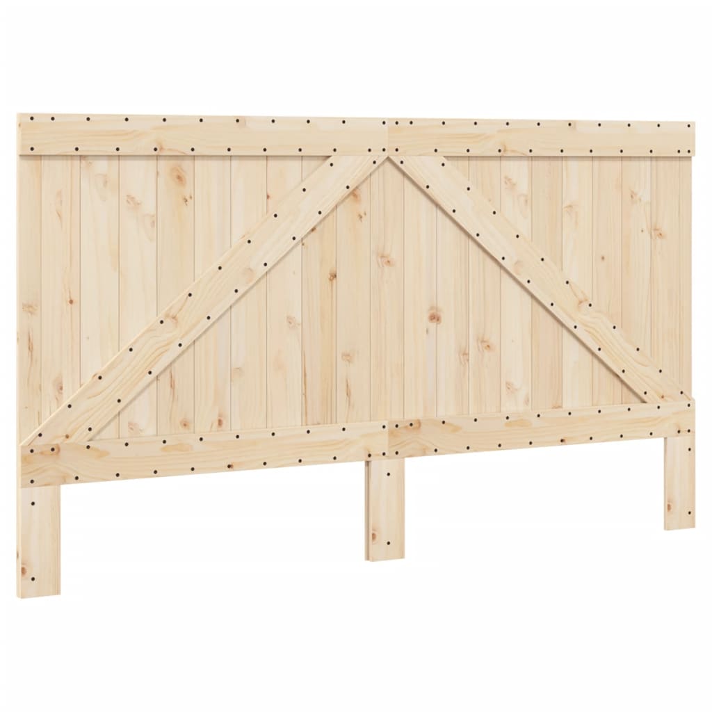 Solid Wood Bed with Headboard Grey 200 x 200 cm Pine