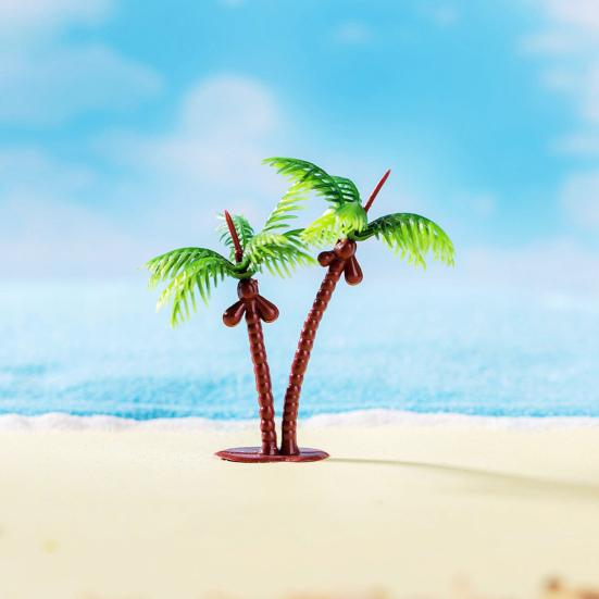 Mikro-Landschaftsdekorationen, Strand-Miniaturdekoration, Boot/Stuhl/Sonnenschirm/Palme/Schwimmring für Sukkulenten-Töpfe Glasabdeckungen DIY Meeresküsten-Szene