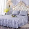 Princess Lace Bed Skirt Floral Embroidery Bed Skirt Non-slip Bed Cover Queen King Bedspread Bedding Mattress Cover Bedding Decor