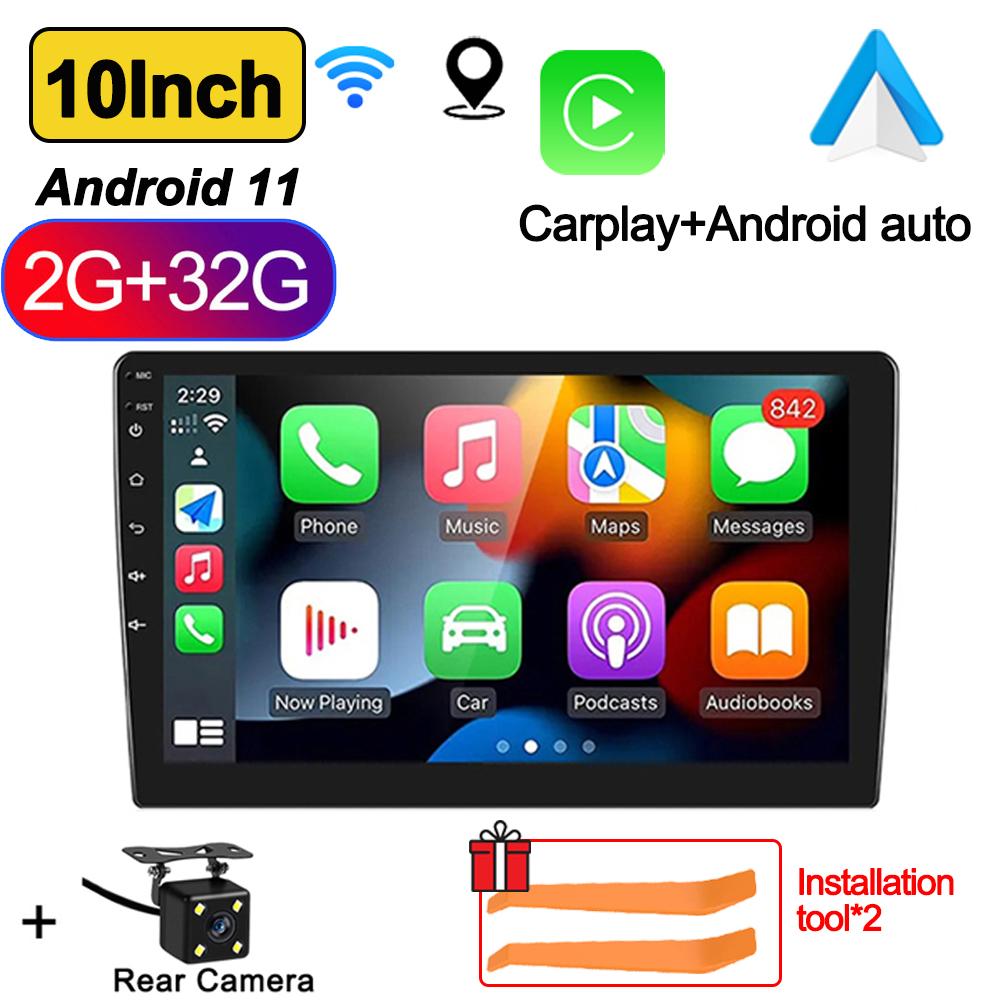 Rádio de Carro Android 11 de 7"/9"/10" Androidauto Carplay 2 Din GPS Áudio de Carro Player Multimídia Automotivo sistemas inteligentes para carro