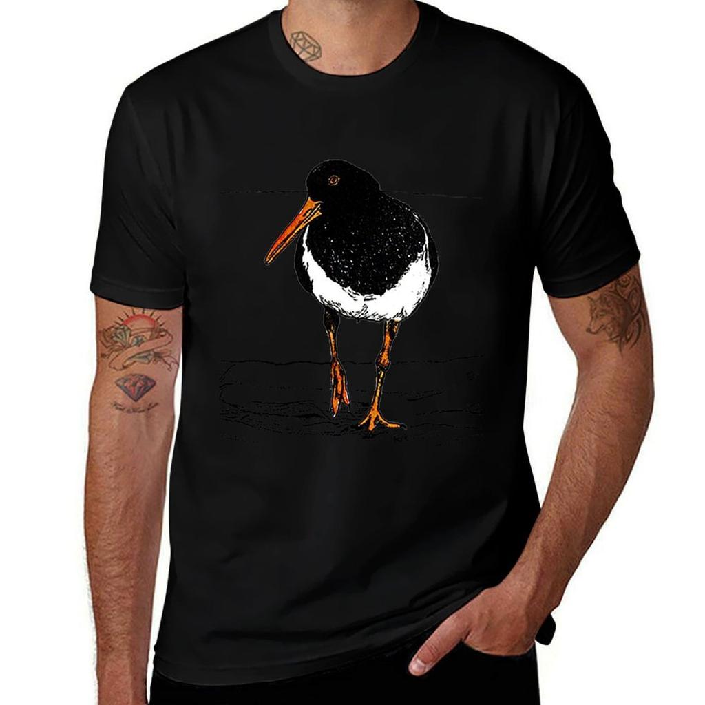 Pied Oyster Catcher Tshirt Utility Casual Work Tshirt