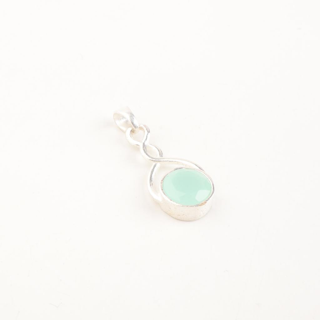 Aqua Chalcedony Gemstone 925 Sterling Silver Jewelry Handmade Pendant Gift Idea CP-25-14