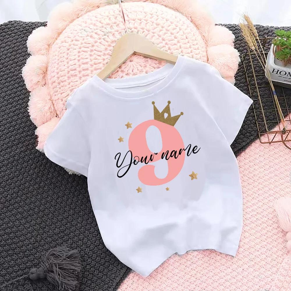 Personalised Kids Birthday Tshirt 19 Years Birthday Keepsake T Shirt Custom Name Children Clothes Tops Girl Party Outfit Gift
