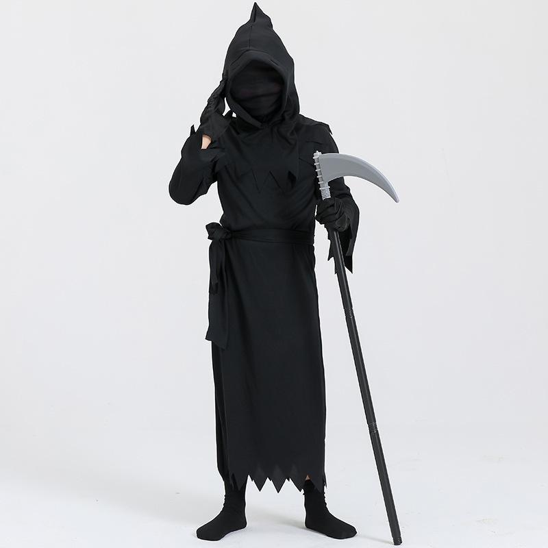 New Children's Halloween Costume Death Costume Luminous Glasses Clothes Stage Performance Clothes