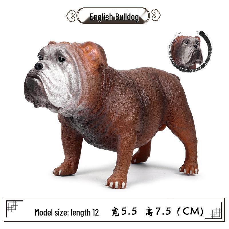 British Bulldog and Basset Hound Animal Simulation Toy Ornament