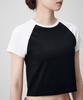 MUSINSA STANDARD WOMAN Women'S Slim Crop Raglan T-Shirt [Black/White]