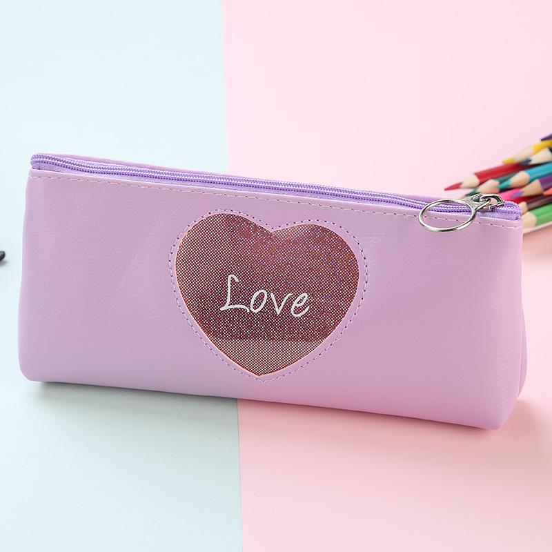 1 Pcs Kawaii Pencil Case Laser love Estuches School Pencil Box Pencilcase Pencil Bag School Supplies Stationery
