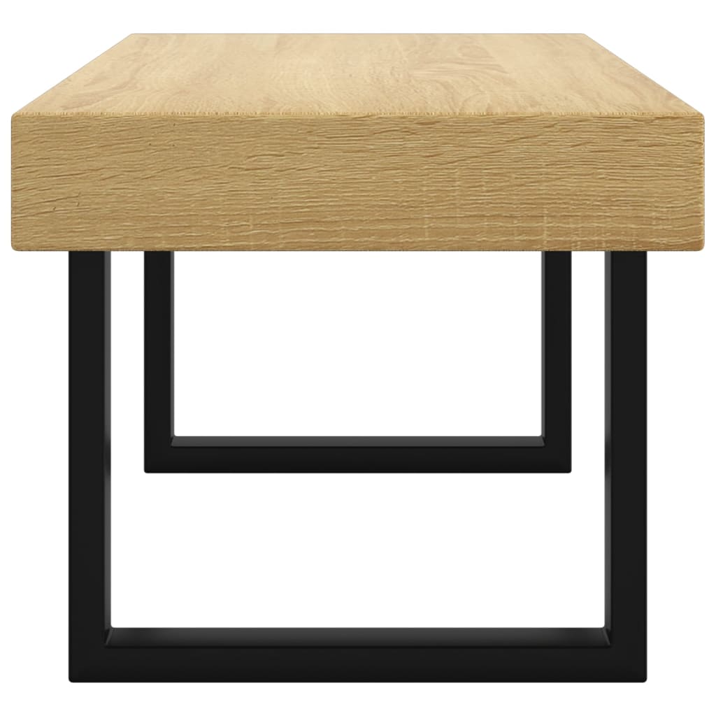  Coffee Table, Light Brown and Black, 90x45x40 Cm, MDF and Iron