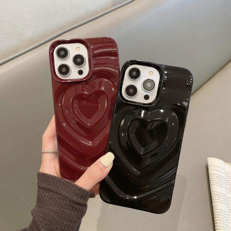 Luxury Love Heart Soft Phone Case For iPhone 11 12 13 14 Pro Max Glitter Shockproof Silicone Bumper Cases Cover