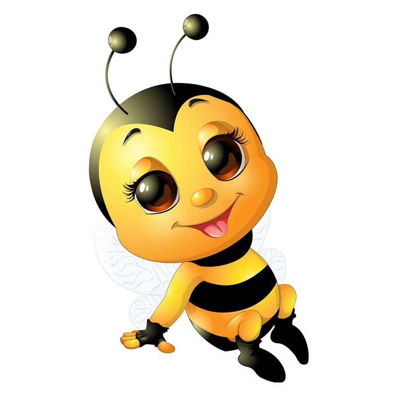 Cute Little Bee Cartoon Insect Car Stickers Waterproof Vinyl Decals Auto Body Window Decor Motorcycle Helmet Stickers M461