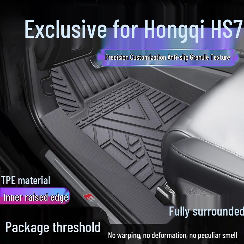 Hongqi HS7 Waterproof TPE Floor Mats with Full Coverage & Door Sill Protection Single-layer TPE Mats