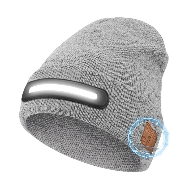 Unisex Musical Hat for Teens Girls Boys Flashlight Cap Knitted Winter Hat with Lights Sports Costume Props Skull Cap