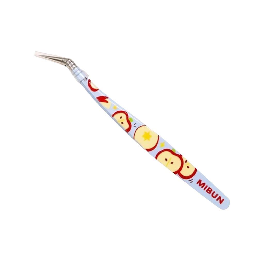 Stainless Steel Curved Stickers Tweezers Anti-static Eyelash Curler Miniature Scene Stickers синий