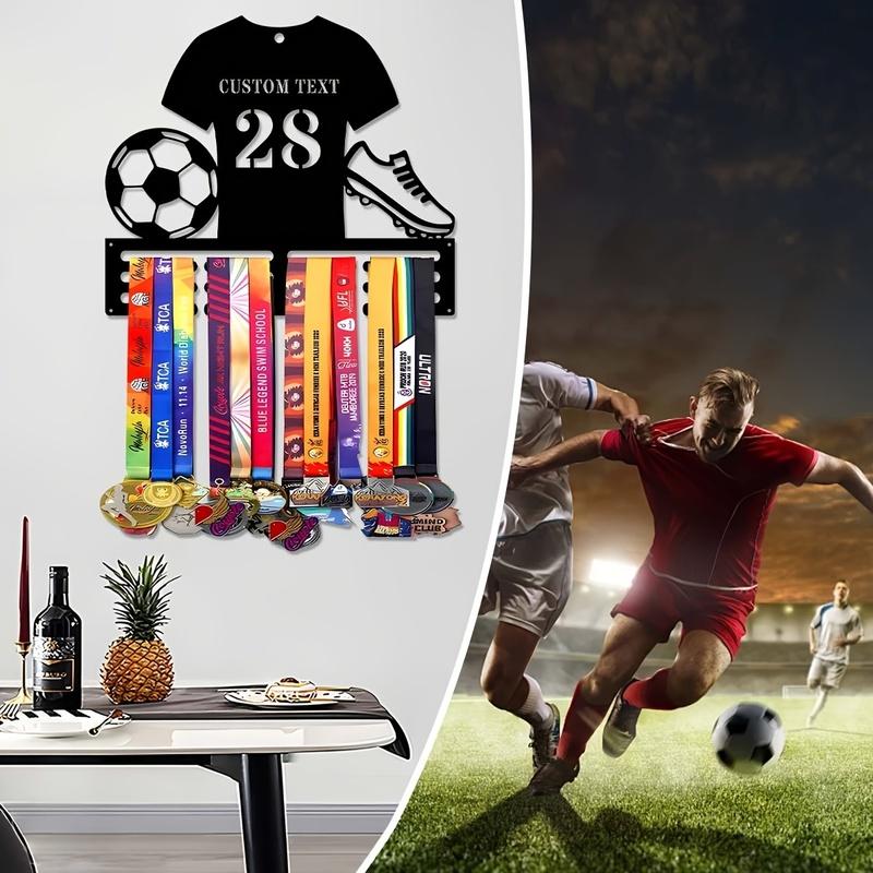 1pc Custom Iron Soccer Medal Hanger Personalized Football Jersey Number Medal Display Rack for Sports Awards
