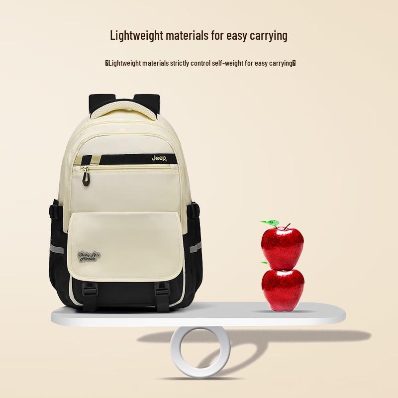 Jeep Unisex Lightweight Large Capacity School Backpack with Spine Protection