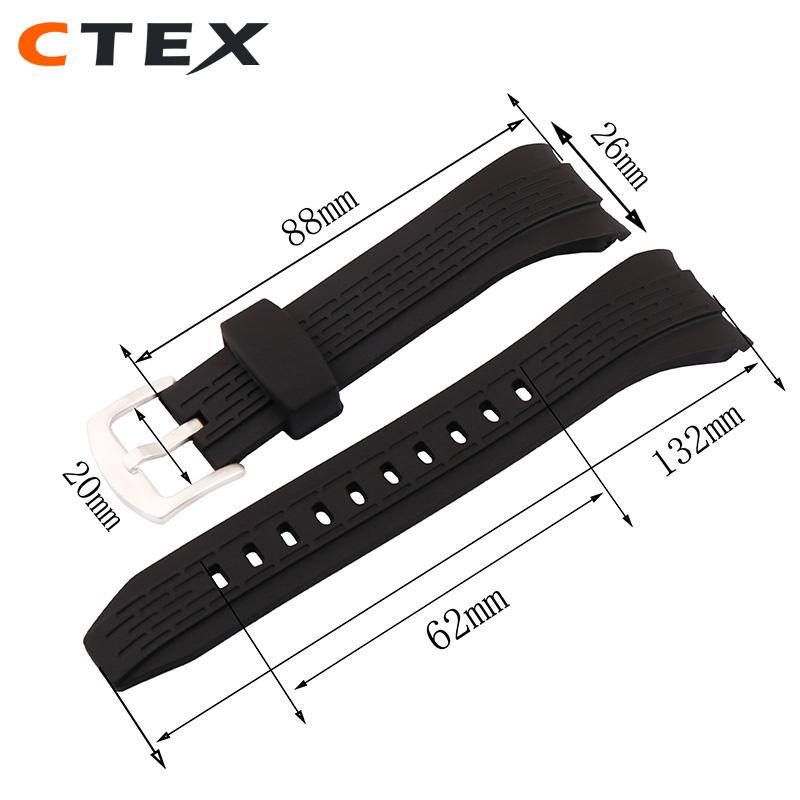 Für Seiko VELATURA/SRH Serie SPC007 Wasserdicht Schweißbeständig Silikon Outdoor Sport Gummi-Uhrenarmband Uhrenarmband Herren 26mm