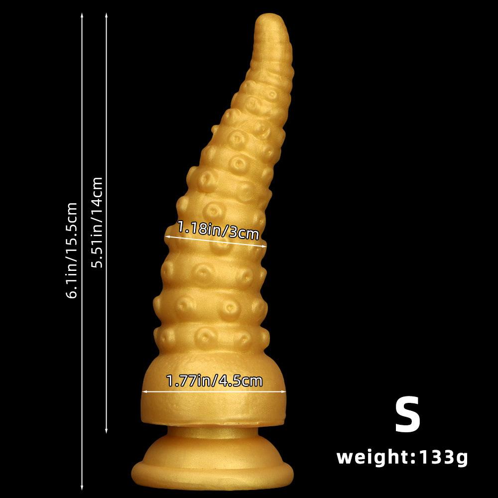 Extra Large Gold Silicone Threaded Vibrator Anal Plug Anal Diverter Dildo Sex Toy Realistic Penis Big Dick
