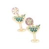 European and American Fashion Wine Glass Shape Versatile Earrings Alloy Diamond-encrusted Hollow Pearl Earrings Cross-border Wholesale Manufacturers