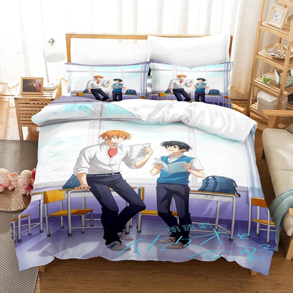 3D Print Anime Bed Sheet Sets Kawaii Sasaki To Miyano Bedding Set Single Twin Full Queen King Size Bed Set Aldult Kid Bedroom