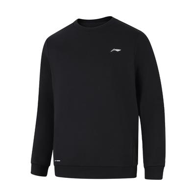 Li Ning Thick Round Neck Loose Pullover Cultural Shirt Warm Fleece Sweatshirt Men Sweatshirt AWDVP89-1