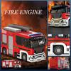 703 Teile Amerikanisches Leiter-Feuerwehrauto Modellbausatz Städtisches Spezialfahrzeug DIY Ornament Dekoration Sammlerstücke Geschenke
